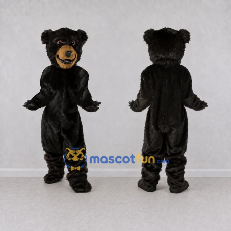 Custom Black and Tan Bear Mascot Costume Adult Full Body Suit for Wildlife Events Custom Black and Tan Bear Mascot Costume Adult Full Body Suit for Wildlife Events