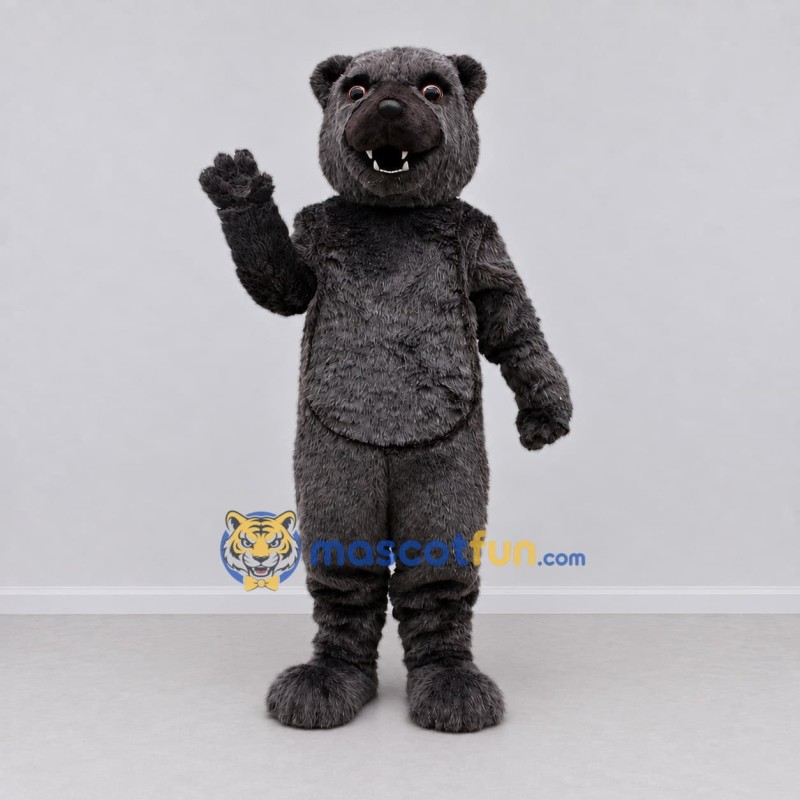 Custom Dark Gray Bear Mascot Costume Adult Full Body Suit for Wildlife Events
