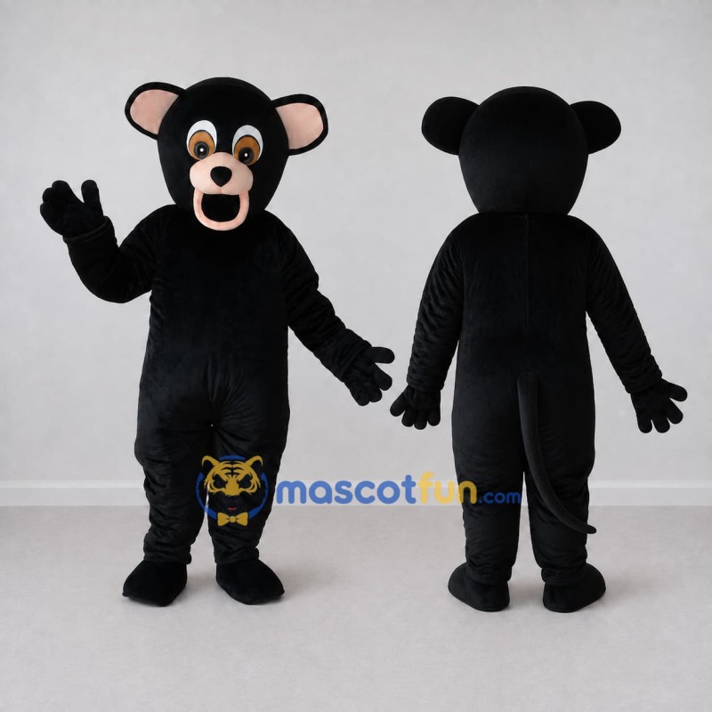 Custom Black and Pink Mouse Mascot Costume Adult Full Body Suit for Children's Events Custom Black and Pink Mouse Mascot Costume Adult Full Body Suit for Children's Events