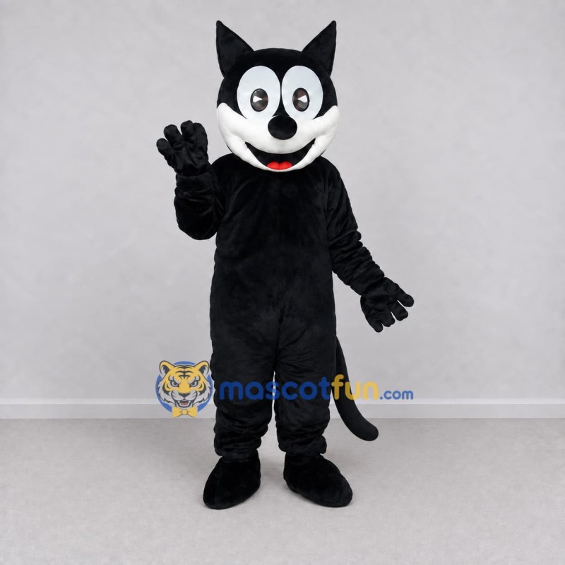 Custom Black and White Cat Mascot Costume Adult Full Body Suit for Halloween Events Custom Black and White Cat Mascot Costume Adult Full Body Suit for Halloween Events