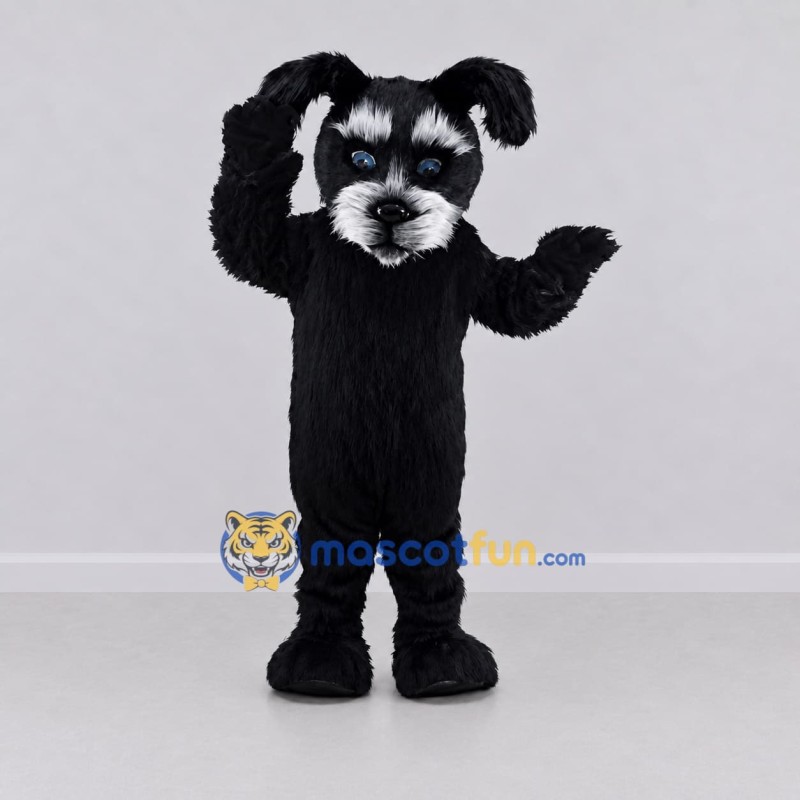 Custom Black and White Schnauzer Dog Mascot Costume Adult Full Body Suit for Pet Events Custom Black and White Schnauzer Dog Mascot Costume Adult Full Body Suit for Pet Events