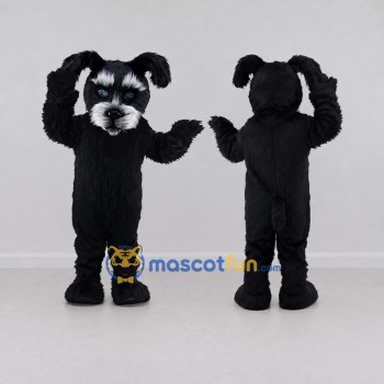Custom Black and White Schnauzer Dog Mascot Costume Adult Full Body Suit for Pet Events
