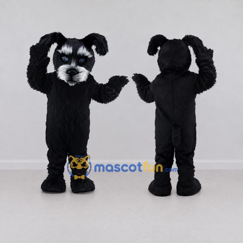 Custom Black and White Schnauzer Dog Mascot Costume Adult Full Body Suit for Pet Events Custom Black and White Schnauzer Dog Mascot Costume Adult Full Body Suit for Pet Events