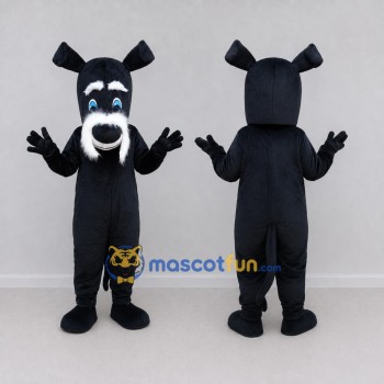 Custom Black and White Dog Mascot Costume Adult Full Body Suit for Pet Events