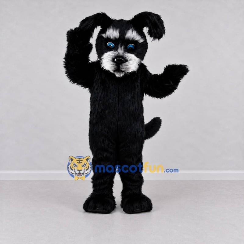 Custom Black and White Schnauzer Dog Mascot Costume Adult Full Body Suit for Pet Events Custom Black and White Schnauzer Dog Mascot Costume Adult Full Body Suit for Pet Events