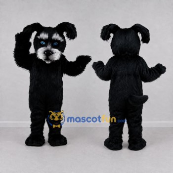 Custom Black and White Schnauzer Dog Mascot Costume Adult Full Body Suit for Pet Events