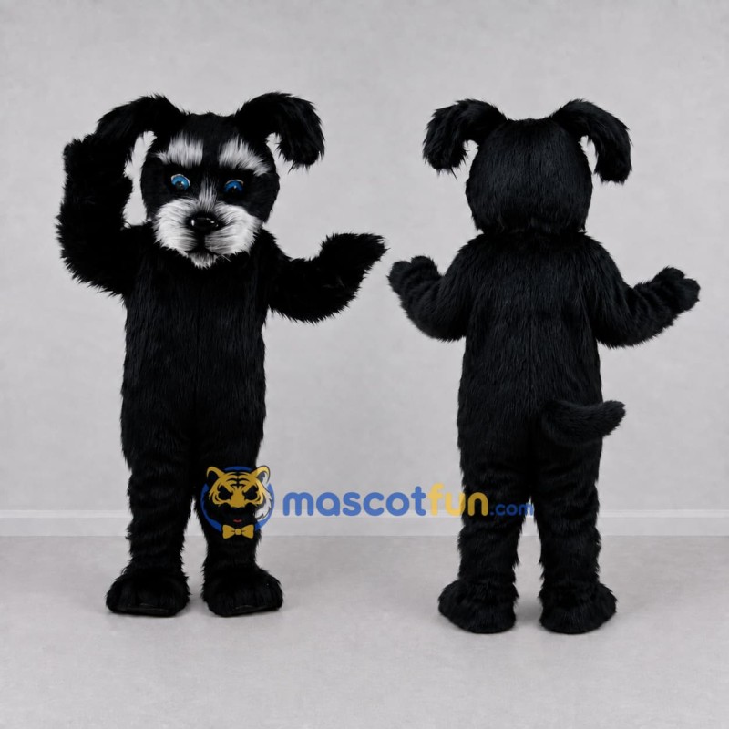 Custom Black and White Schnauzer Dog Mascot Costume Adult Full Body Suit for Pet Events Custom Black and White Schnauzer Dog Mascot Costume Adult Full Body Suit for Pet Events