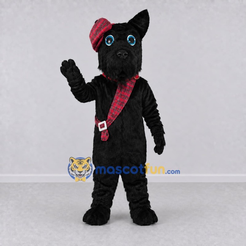 Custom Black and Red Scottish Terrier Mascot Costume Adult Full Body Suit for Parade Events Custom Black and Red Scottish Terrier Mascot Costume Adult Full Body Suit for Parade Events