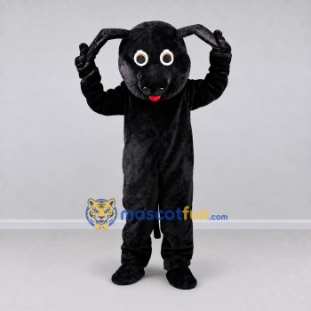 Custom Black Dog Mascot Costume Adult Full Body Suit for Pet Events Custom Black Dog Mascot Costume Adult Full Body Suit for Pet Events