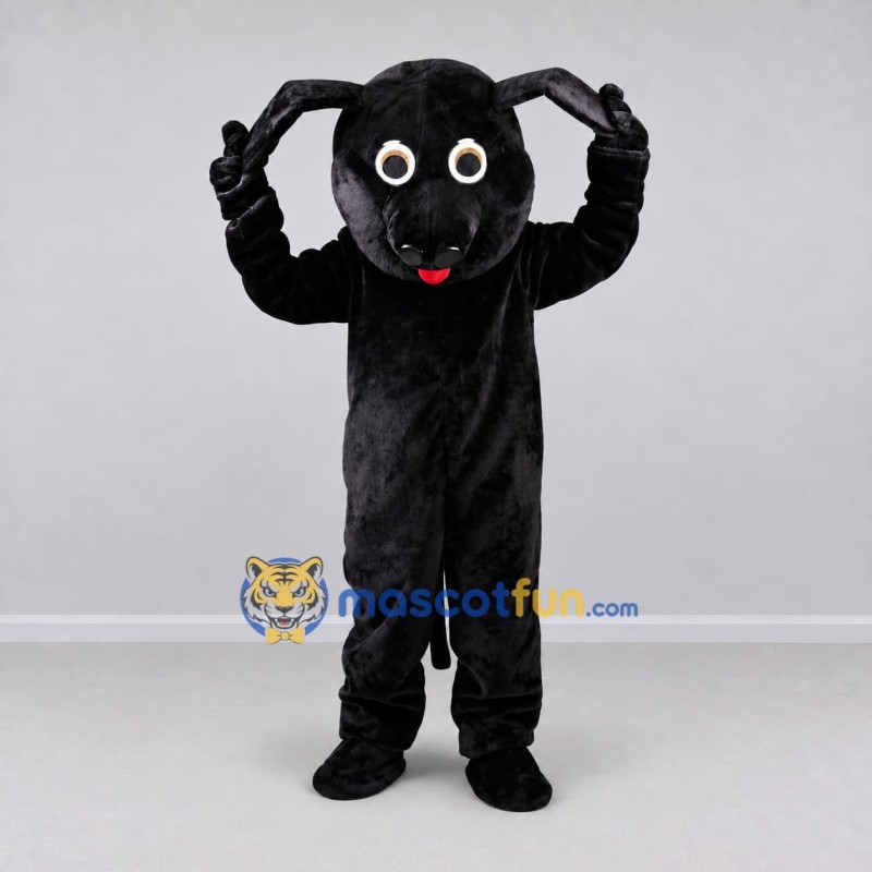 Custom Black Dog Mascot Costume Adult Full Body Suit for Pet Events Custom Black Dog Mascot Costume Adult Full Body Suit for Pet Events