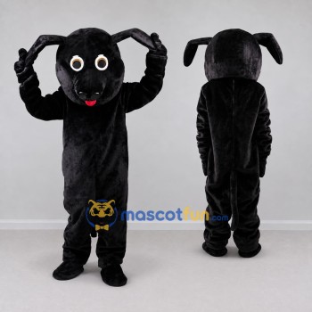 Custom Black Dog Mascot Costume Adult Full Body Suit for Pet Events