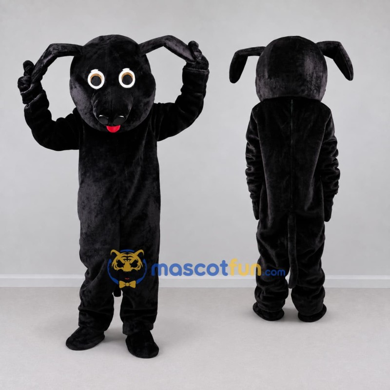 Custom Black Dog Mascot Costume Adult Full Body Suit for Pet Events Custom Black Dog Mascot Costume Adult Full Body Suit for Pet Events