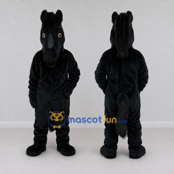 Custom Black Horse Mascot Costume Adult Full Body Suit for Farm Events