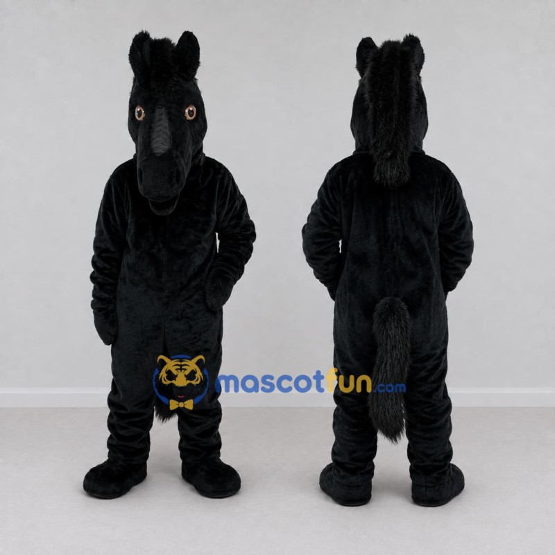 Custom Black Horse Mascot Costume Adult Full Body Suit for Farm Events Custom Black Horse Mascot Costume Adult Full Body Suit for Farm Events