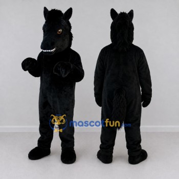 Custom Black Horse Mascot Costume Adult Full Body Suit for Farm Events