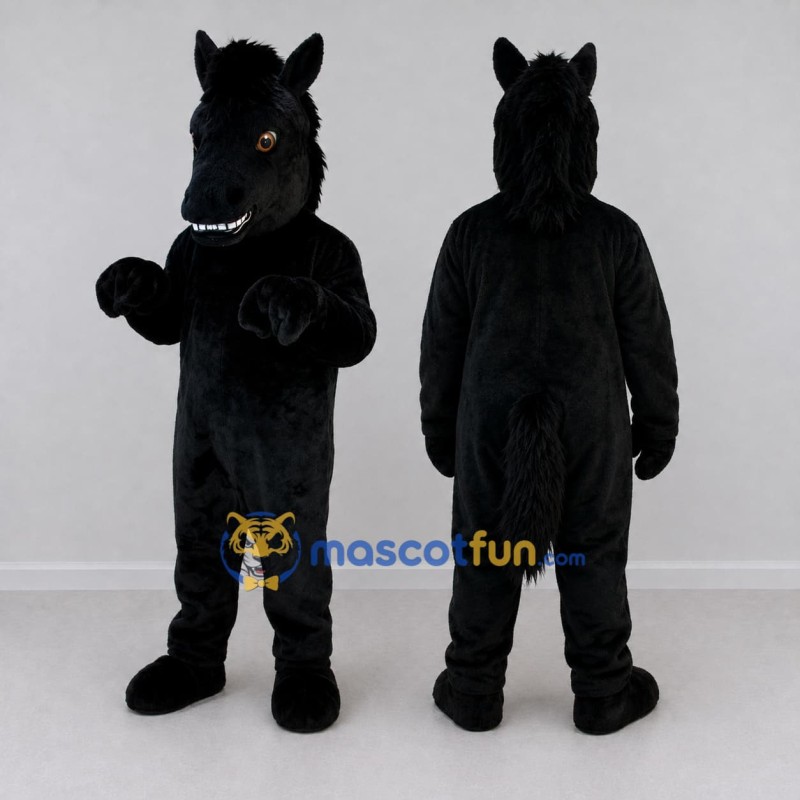 Custom Black Horse Mascot Costume Adult Full Body Suit for Farm Events Custom Black Horse Mascot Costume Adult Full Body Suit for Farm Events