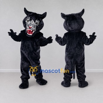 Custom Black and White Horned Beast Mascot Costume Adult Full Body Suit for Halloween Events