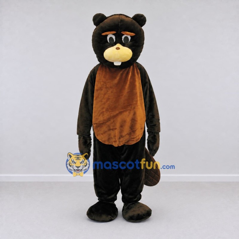 Custom Black and Brown Rodent Mascot Costume Adult Full Body Suit for Woodland Events