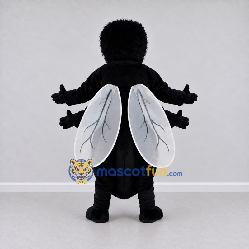 Custom Black and White Fly Mascot Costume Adult Full Body Suit for Science Events Custom Black and White Fly Mascot Costume Adult Full Body Suit for Science Events