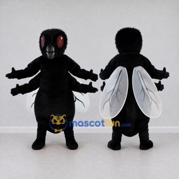 Custom Black and White Fly Mascot Costume Adult Full Body Suit for Science Events