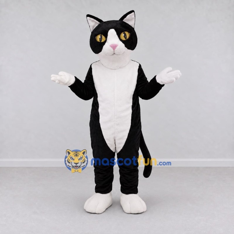 Custom Black and White Cat Mascot Costume Adult Full Body Suit for Pet Events Custom Black and White Cat Mascot Costume Adult Full Body Suit for Pet Events