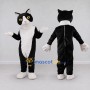Custom Black and White Cat Mascot Costume Adult Full Body Suit for Pet Events