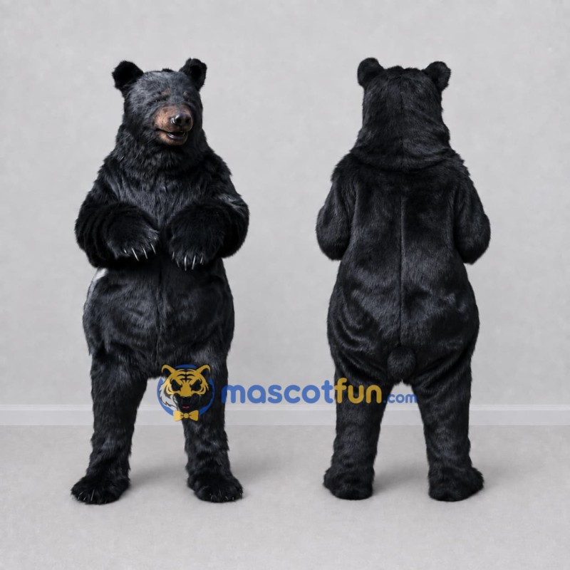 Custom Black Bear Mascot Costume Adult Full Body Suit for Wildlife Events Custom Black Bear Mascot Costume Adult Full Body Suit for Wildlife Events