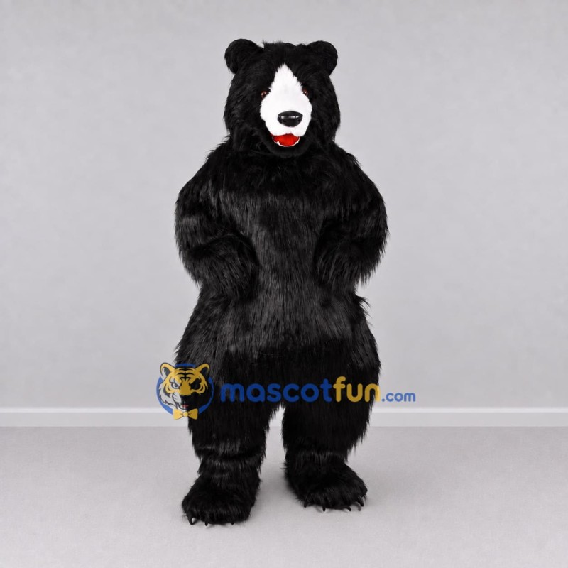 Custom Black and White Bear Mascot Costume Adult Full Body Suit for Wildlife Events Custom Black and White Bear Mascot Costume Adult Full Body Suit for Wildlife Events