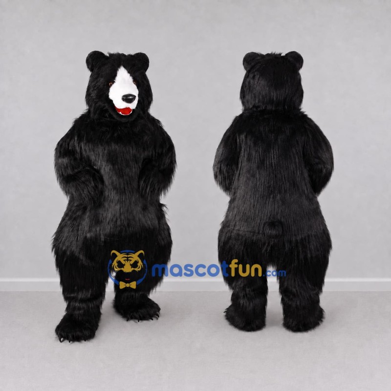 Custom Black and White Bear Mascot Costume Adult Full Body Suit for Wildlife Events Custom Black and White Bear Mascot Costume Adult Full Body Suit for Wildlife Events