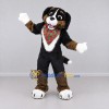 Custom Black Brown and White Dog with Bandana Mascot Costume Adult Full Body Suit for Pet Events Custom Black Brown and White Dog with Bandana Mascot Costume Adult Full Body Suit for Pet Events
