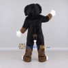 Custom Black Brown and White Dog with Bandana Mascot Costume Adult Full Body Suit for Pet Events Custom Black Brown and White Dog with Bandana Mascot Costume Adult Full Body Suit for Pet Events