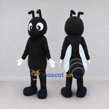 Custom Black and White Winged Insect Mascot Costume Adult Full Body Suit for Science Events