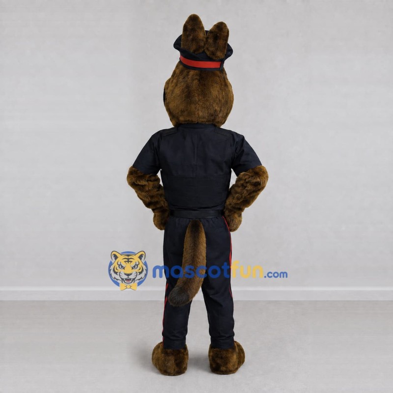 Custom Brown and Black Police Dog Mascot Costume Adult Full Body Suit for Community Events Custom Brown and Black Police Dog Mascot Costume Adult Full Body Suit for Community Events