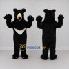 Custom Black and Cream Asiatic Black Bear Mascot Costume Adult Full Body Suit for Wildlife Events Custom Black and Cream Asiatic Black Bear Mascot Costume Adult Full Body Suit for Wildlife Events