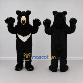 Custom Black and Cream Asiatic Black Bear Mascot Costume Adult Full Body Suit for Wildlife Events