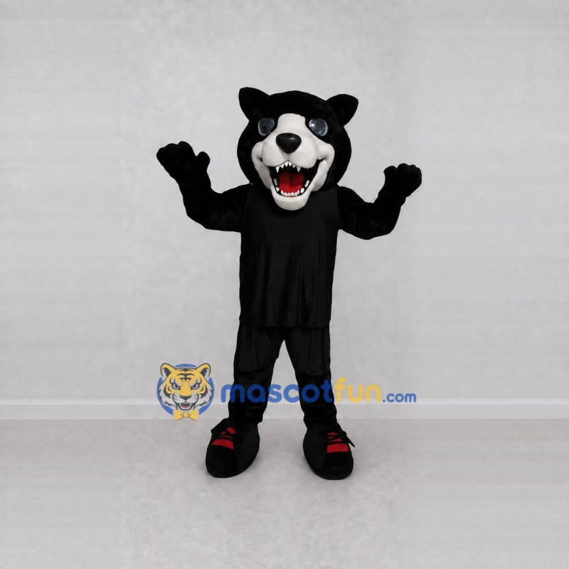 Custom Black and White Wolf Mascot Costume Adult Full Body Suit for Sports Events Custom Black and White Wolf Mascot Costume Adult Full Body Suit for Sports Events