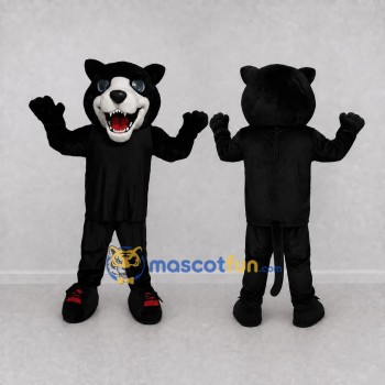 Custom Black and White Wolf Mascot Costume Adult Full Body Suit for Sports Events