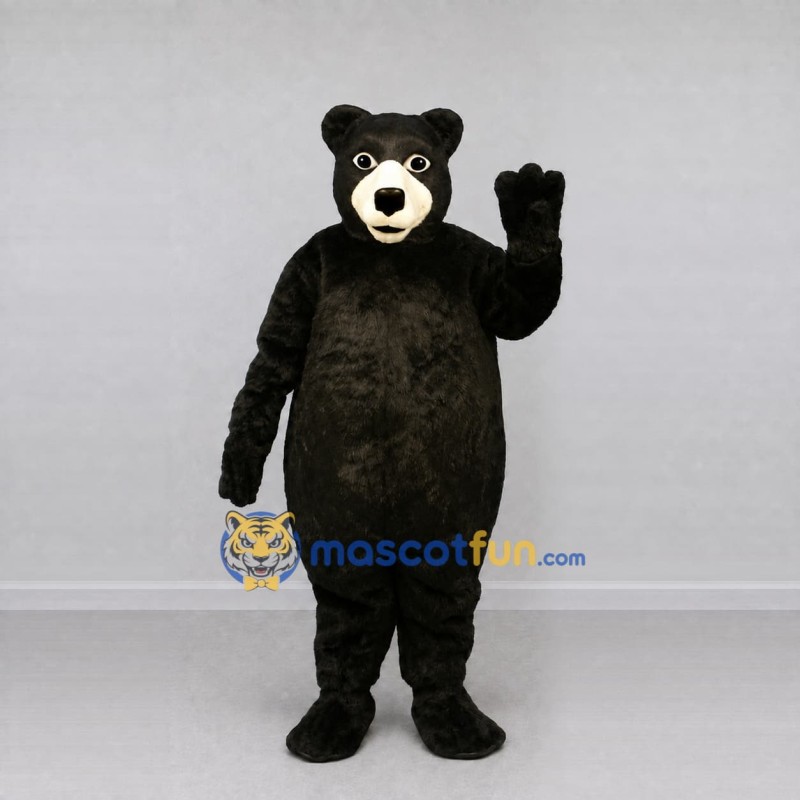 Custom Black and Cream Bear Mascot Costume Adult Full Body Suit for Wildlife Events Custom Black and Cream Bear Mascot Costume Adult Full Body Suit for Wildlife Events