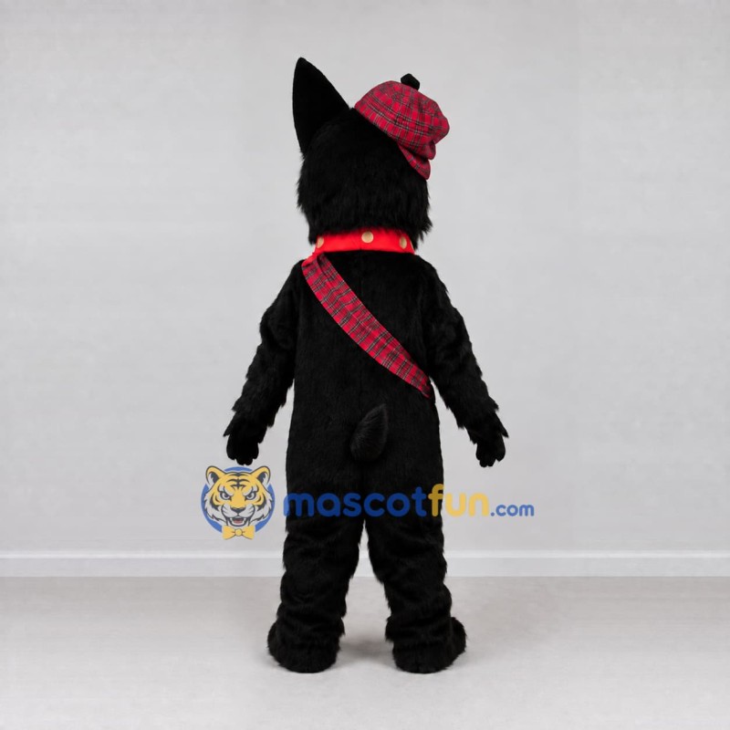 Custom Black and Red Scottish Terrier Mascot Costume Adult Full Body Suit for Parade Events Custom Black and Red Scottish Terrier Mascot Costume Adult Full Body Suit for Parade Events