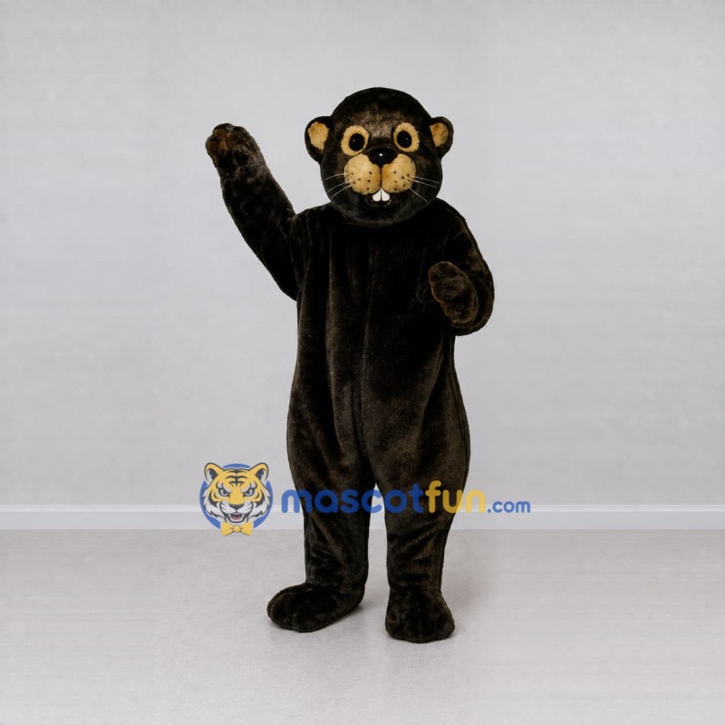 Custom Black and Brown Beaver Mascot Costume Adult Full Body Suit for Woodland Events Custom Black and Brown Beaver Mascot Costume Adult Full Body Suit for Woodland Events