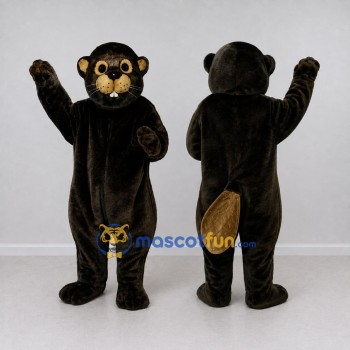 Custom Black and Brown Beaver Mascot Costume Adult Full Body Suit for Woodland Events