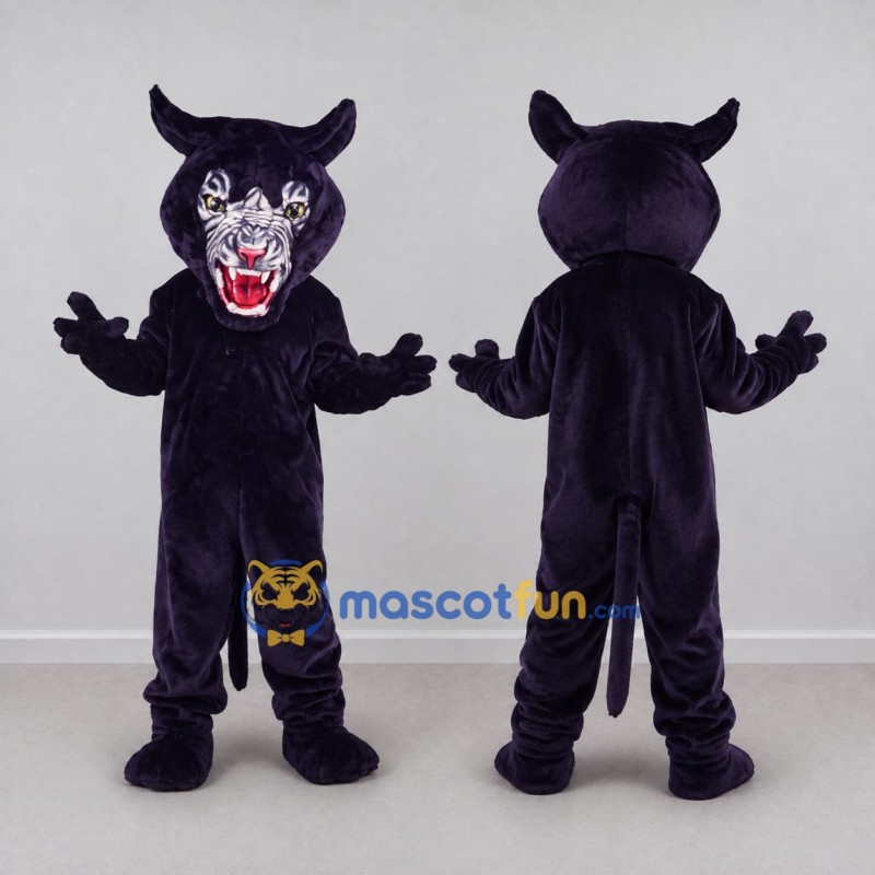 Custom Dark Purple and White Horned Beast Mascot Costume Adult Full Body Suit for Halloween Events