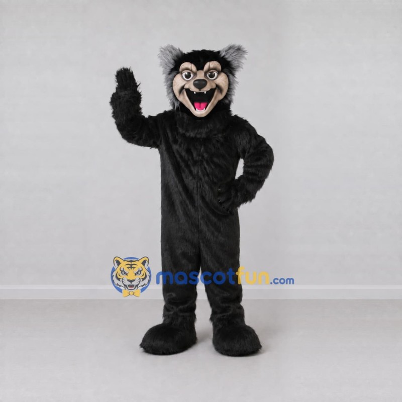 Custom Black and Gray Wolf Mascot Costume Adult Full Body Suit for Sports Events Custom Black and Gray Wolf Mascot Costume Adult Full Body Suit for Sports Events
