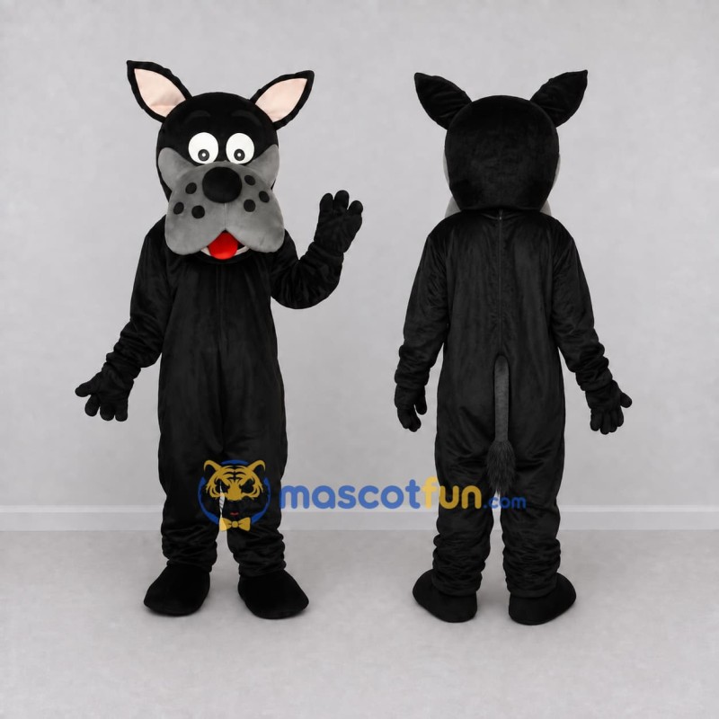 Custom Black and Gray Dog Mascot Costume Adult Full Body Suit for Pet Events Custom Black and Gray Dog Mascot Costume Adult Full Body Suit for Pet Events