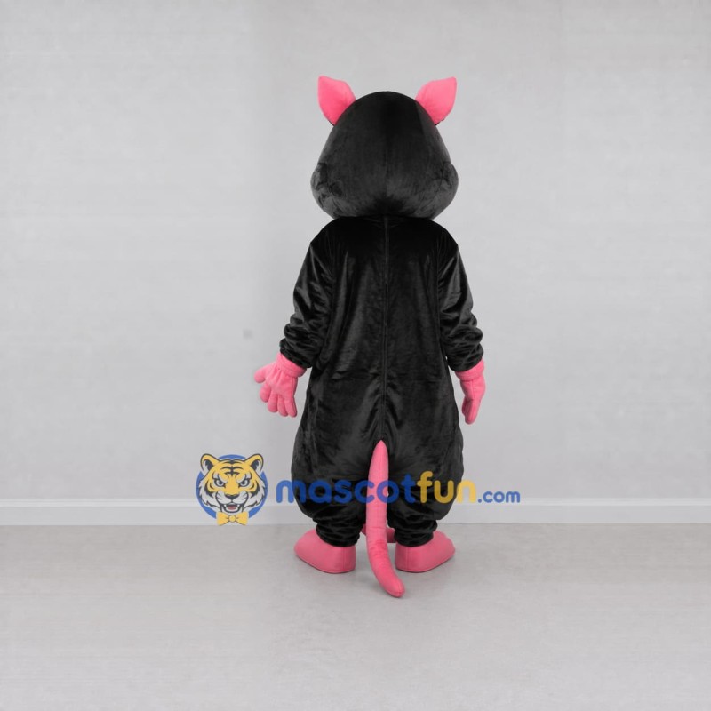 Custom Black Gray and Pink Rat Mascot Costume Adult Full Body Suit for Halloween Events Custom Black Gray and Pink Rat Mascot Costume Adult Full Body Suit for Halloween Events