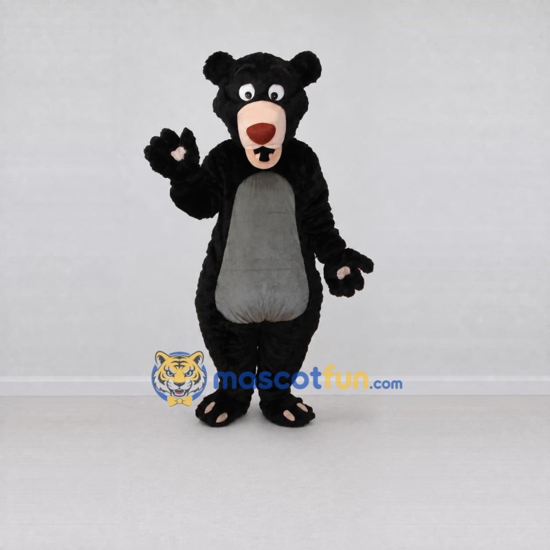 Custom Black and Gray Bear Mascot Costume Adult Full Body Suit for School Events Custom Black and Gray Bear Mascot Costume Adult Full Body Suit for School Events