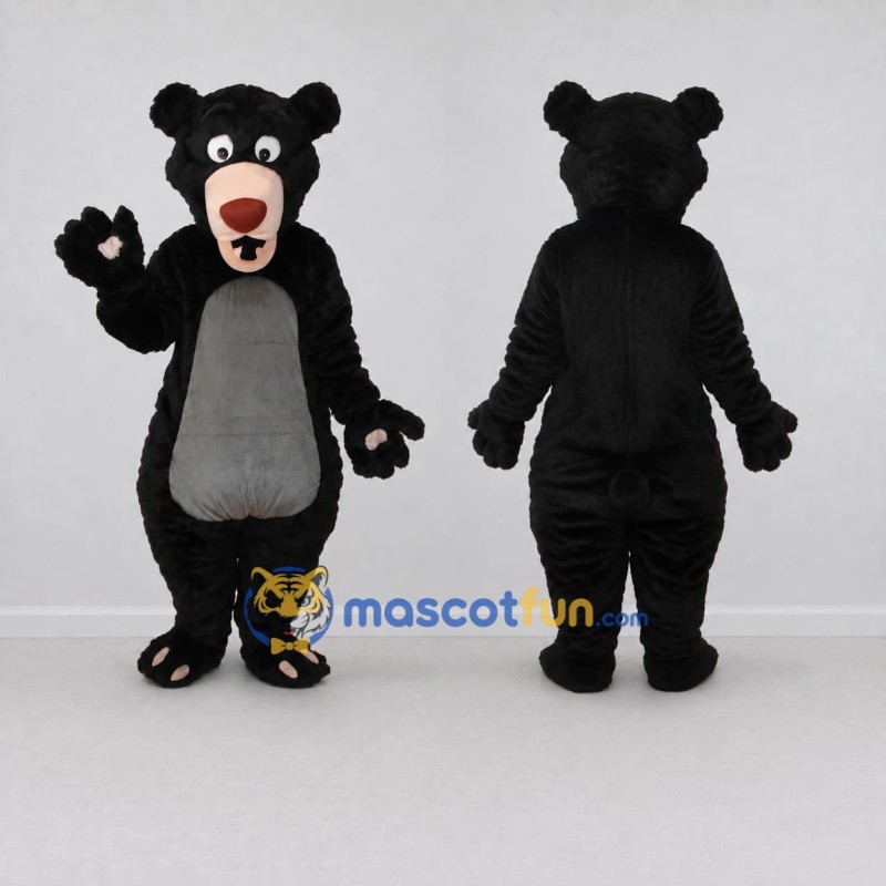 Custom Black and Gray Bear Mascot Costume Adult Full Body Suit for School Events Custom Black and Gray Bear Mascot Costume Adult Full Body Suit for School Events