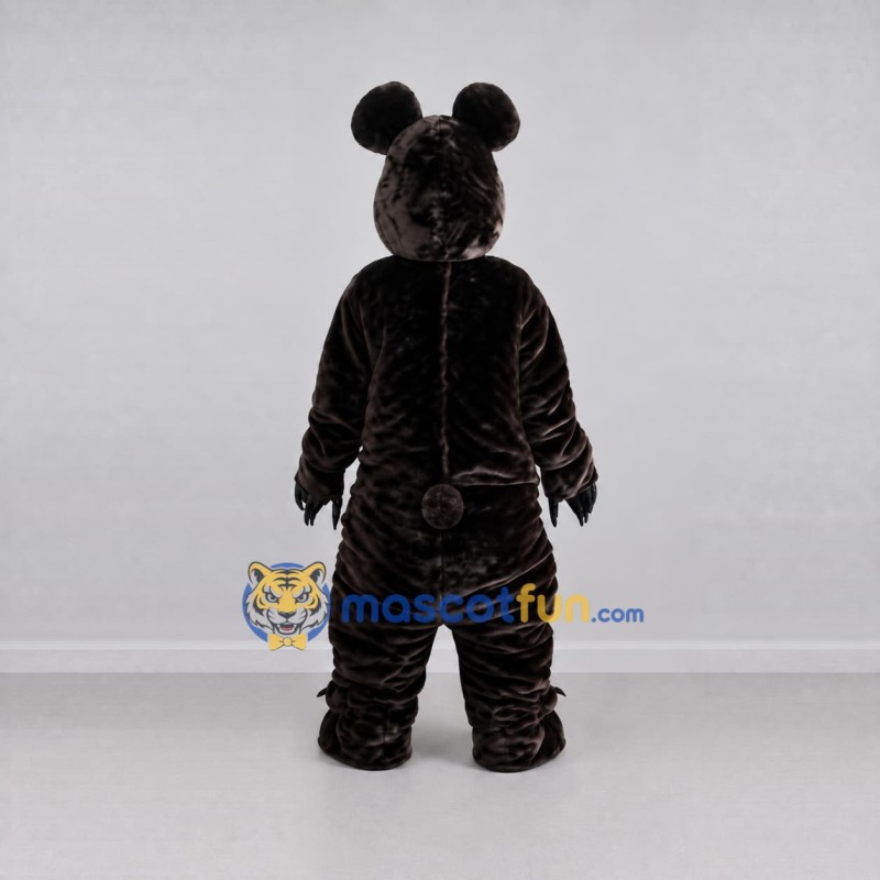 Custom Dark Brown Round-Eared Animal Mascot Costume Adult Full Body Suit for Costume Parties Custom Dark Brown Round-Eared Animal Mascot Costume Adult Full Body Suit for Costume Parties