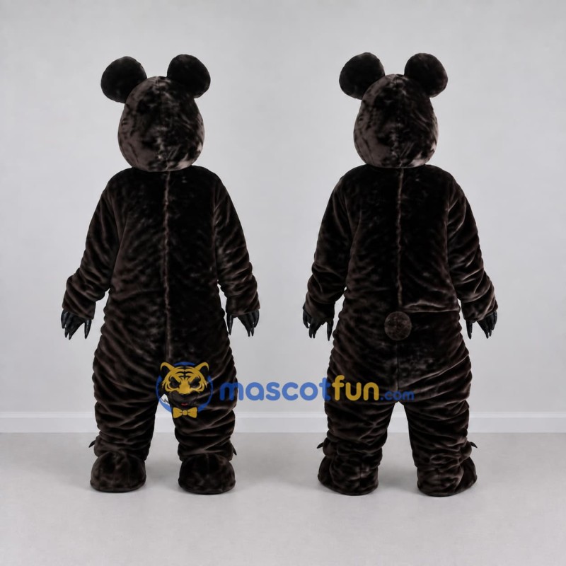 Custom Dark Brown Round-Eared Animal Mascot Costume Adult Full Body Suit for Costume Parties Custom Dark Brown Round-Eared Animal Mascot Costume Adult Full Body Suit for Costume Parties