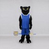 Custom Black and Blue Panther in Sportswear Mascot Costume Adult Full Body Suit for Sports Events Custom Black and Blue Panther in Sportswear Mascot Costume Adult Full Body Suit for Sports Events